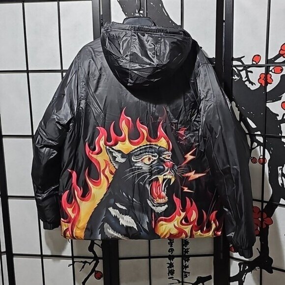 Puma x Dapper Dan Studded Puffer Bomber Reversible Jacket Coat NWT Small - Picture 13 of 14